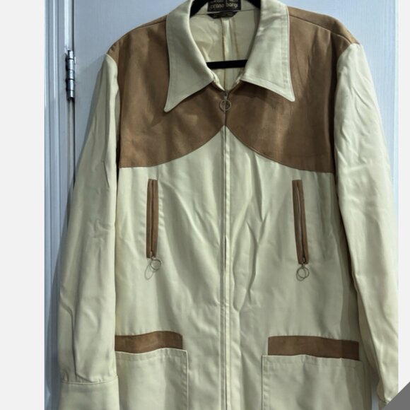 RARE VINTAGE RETRO CIRANO BARGI COVERALL SUEDE COWBOY YOKE WESTERN COVERALLS - Picture 2 of 14